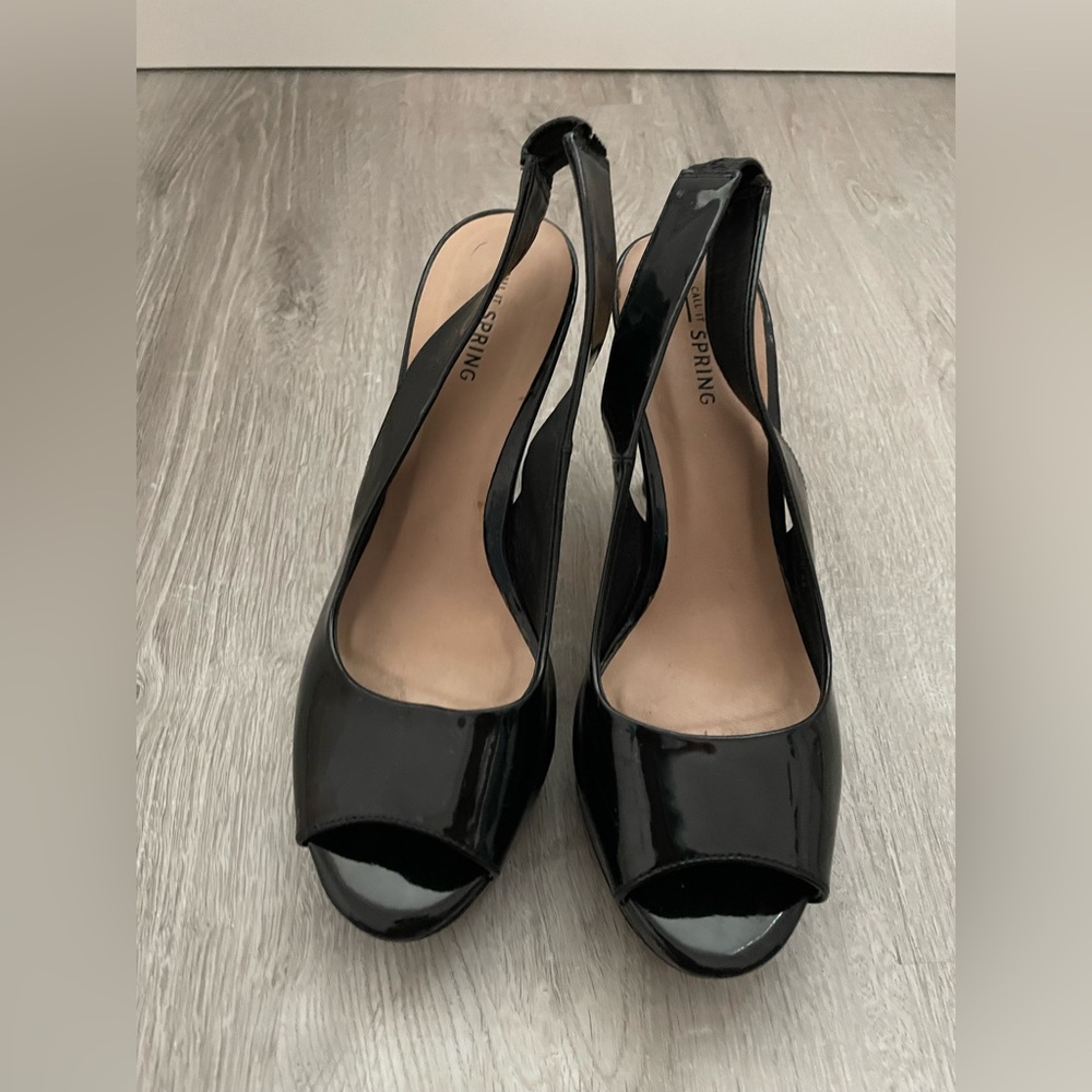 Brand - Call It Spring. Black polished 3” heels, brand new condition, worn once